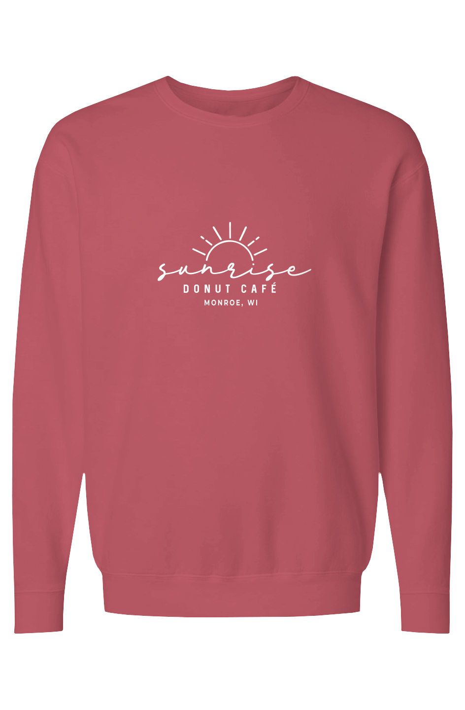 100% Cotton Sunrise Crewneck - Crimson